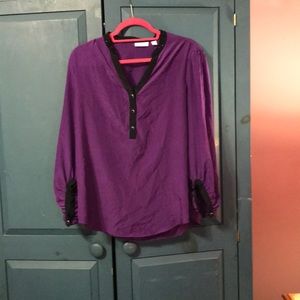 Purple flowy New York and company shirt
